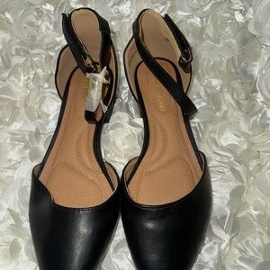 NWOT- Lane Bryant Black Ankle Strap Heels